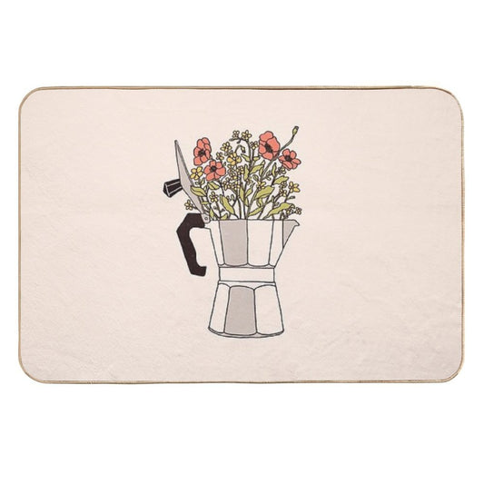 Moka Flowers  Versatile Bath Mat