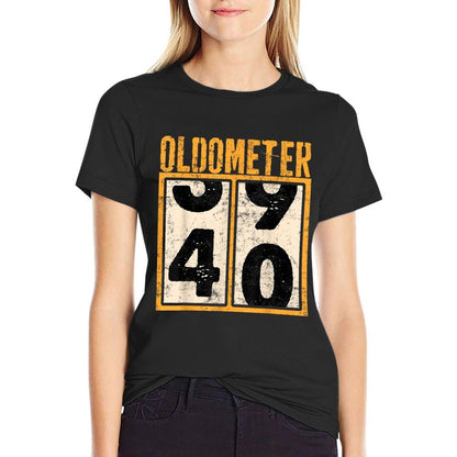 Oldometer 40 Years Old Odometer 40th Birthday Turning 40  Graphic-printed T-Shirt