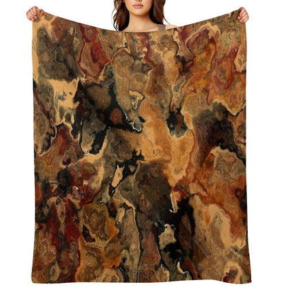 Red Black And Rust Multi-functional Throw Blanket