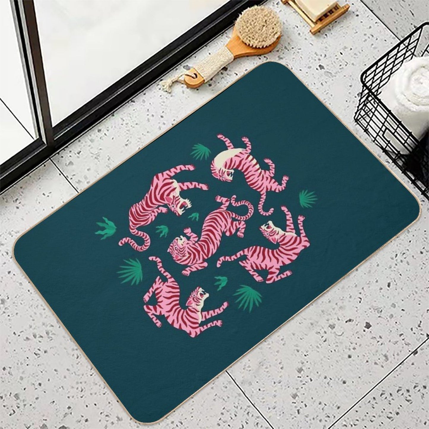 Night Race Pink Tiger Edition  Easy To Clean Bath Mat
