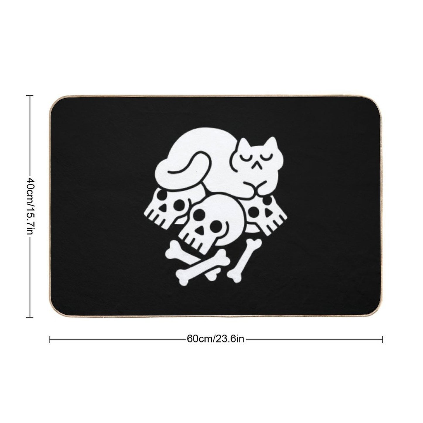 Catnap on A Pile of Bones  Absorbent Bath Mat