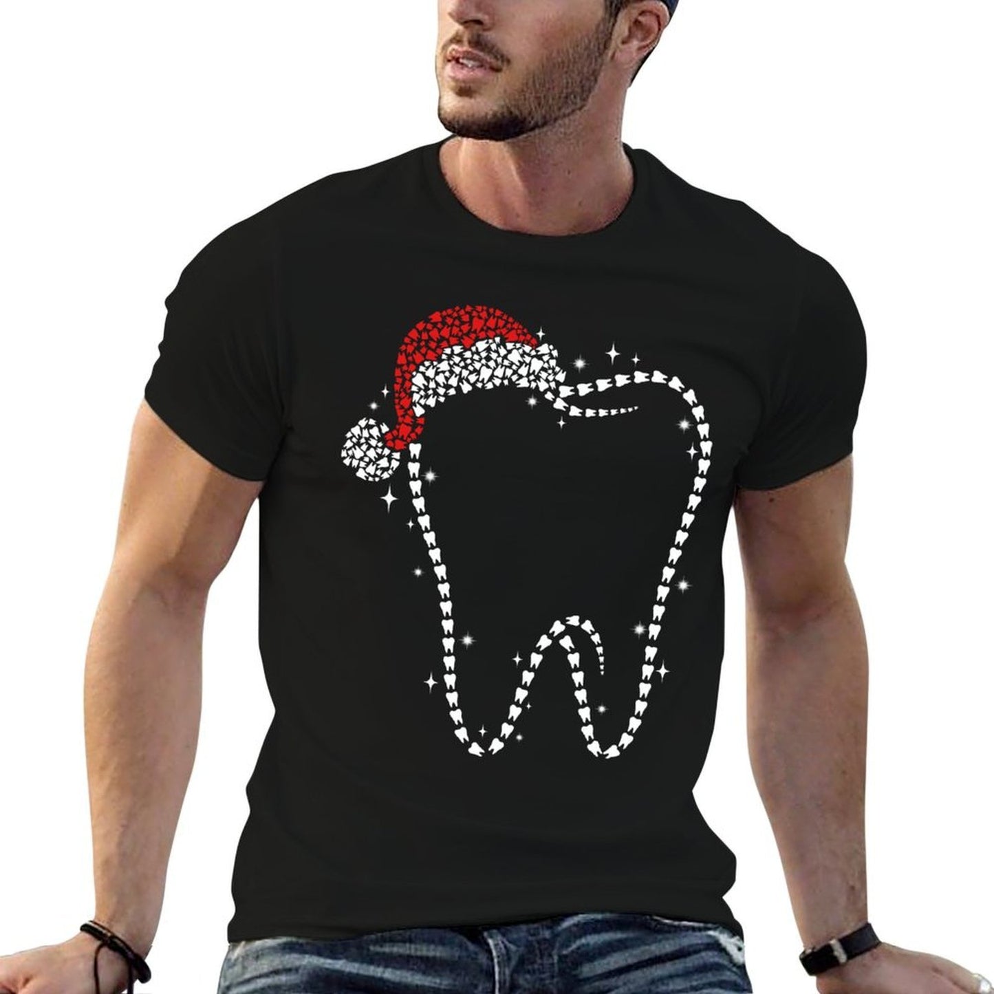 Funny Christmas Tooth Santa Hat Dental Life Dentist Holiday  Vintage-inspired T-Shirt