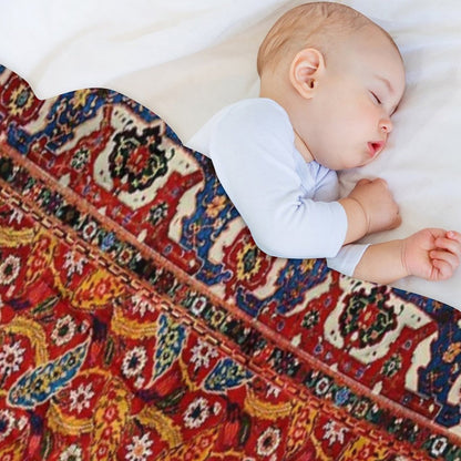 Carpet Pattern in Paisley Boho Multi-functional Throw Blanket