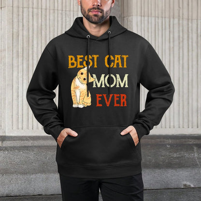Vintage Cat Best Cat Mom Ever Meow with My Cat Funny Kitty for Men Women Adjustable Hood Hoodie