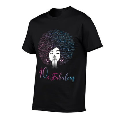 40 & Fabulous Black Queen Afro Hair 40th Birthday  Stretchy T-Shirt