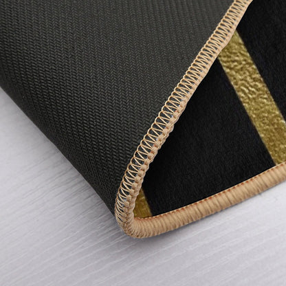 Black And Gold Geometric Luxe  Multi-Purpose Bath Mat