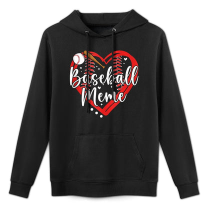 Baseball Meme Heart Meme Of A Baseball Player Meme Cotton-Polyester Blend Hoodie