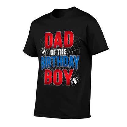 Dad Of The Birthday Boy Matching Family Spider Web  Stretchy T-Shirt