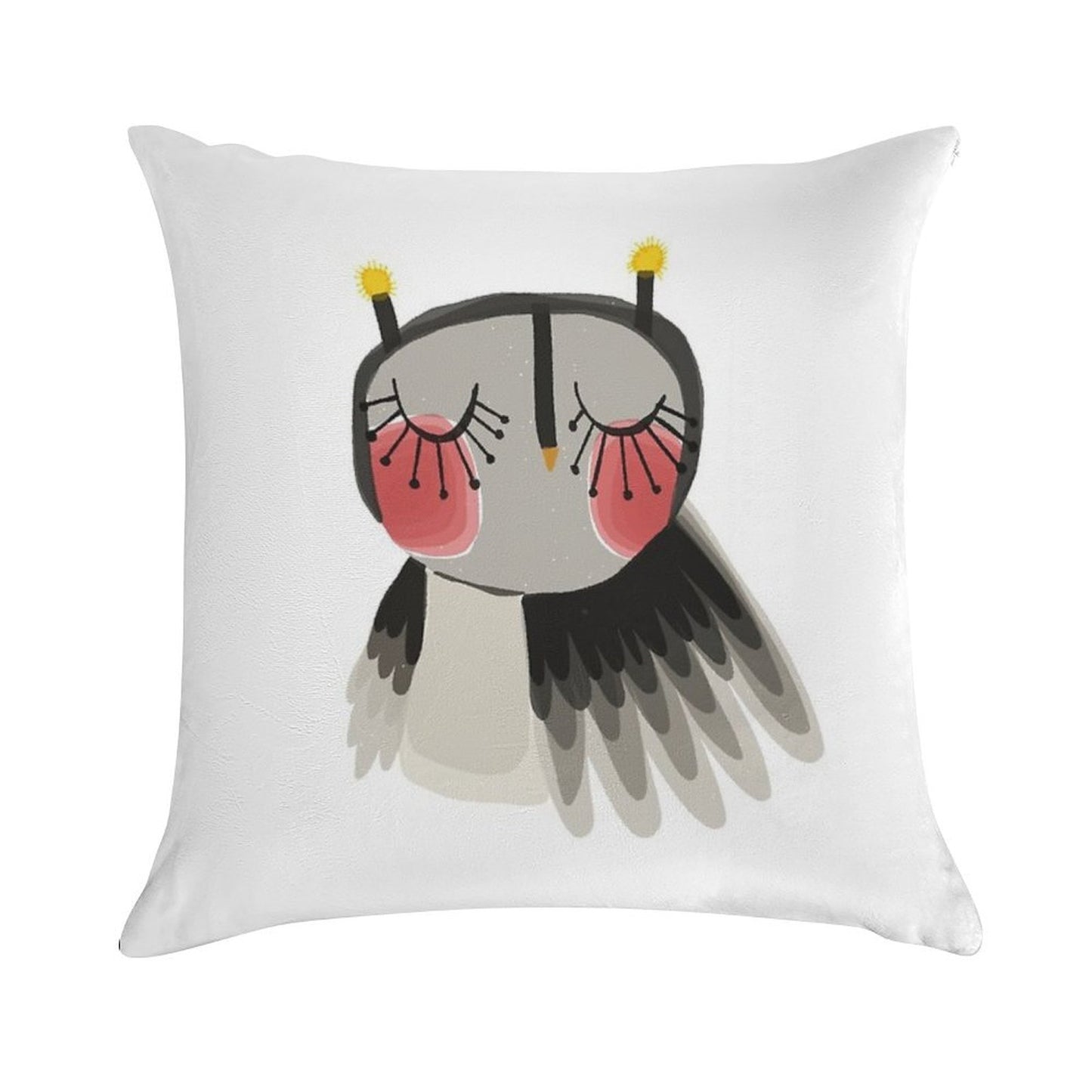 Rosy Cheeks Owl Soft Warmth Comfort Throw Pillow