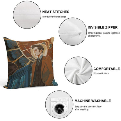 Ten Soft Short Plush Fabric Throw Pillow
