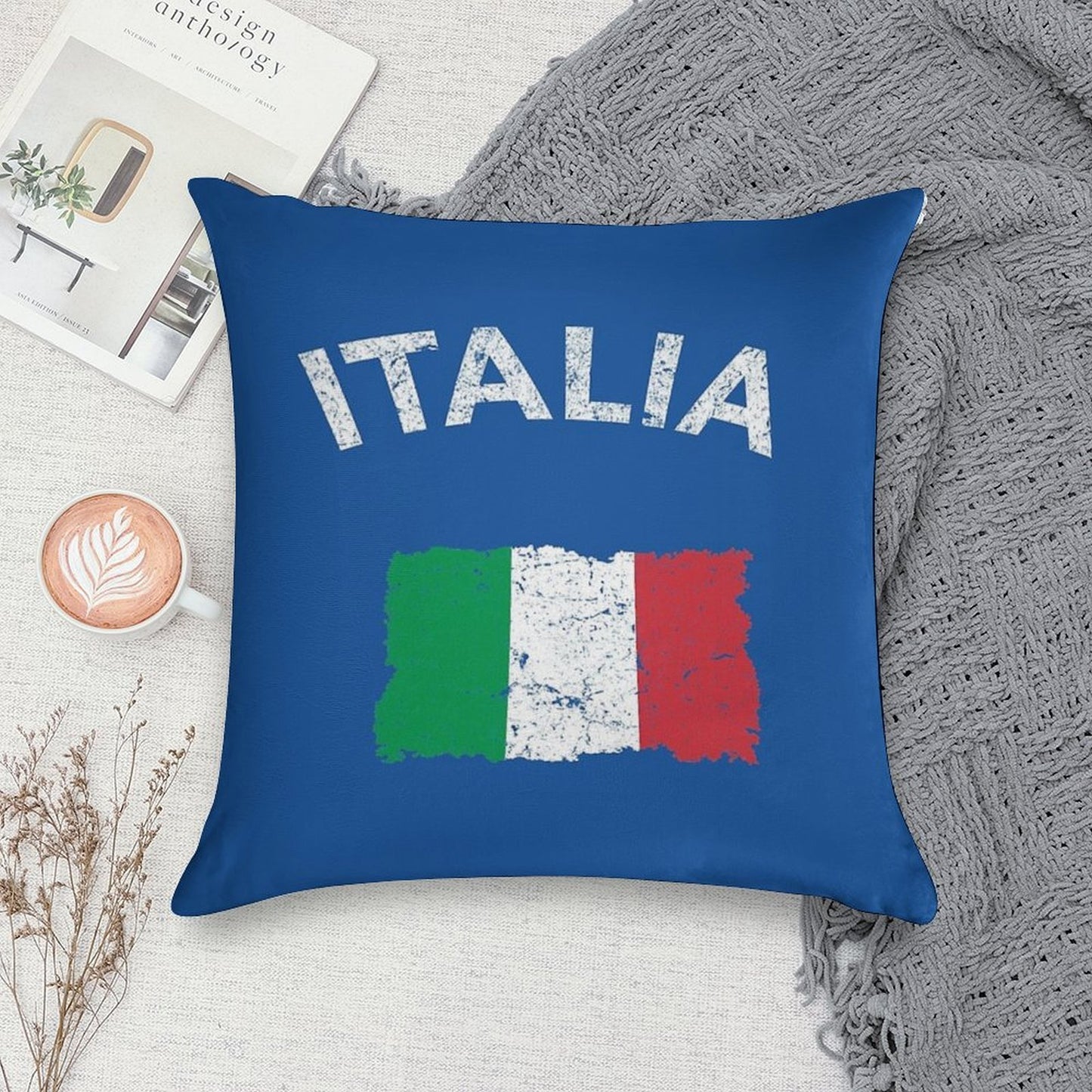 Vintage Italian Flag Soft Luxury Feel Throw Pillow
