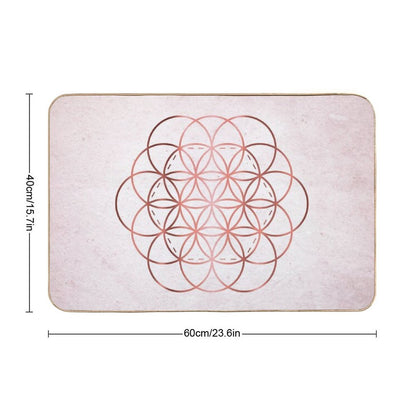 Rose Gold Flower of Life  Slip-Resistant Bath Mat