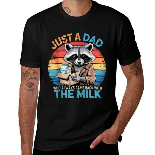 Just A Dad Who Always Came Back Fathers Day Funny Mens Retro Zip  Slim-fit Cut T-Shirt