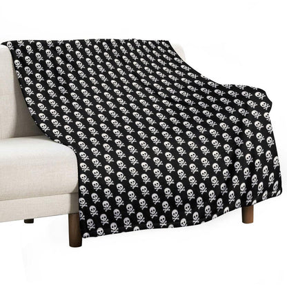 Skull N Bones Pattern Sustainable Throw Blanket