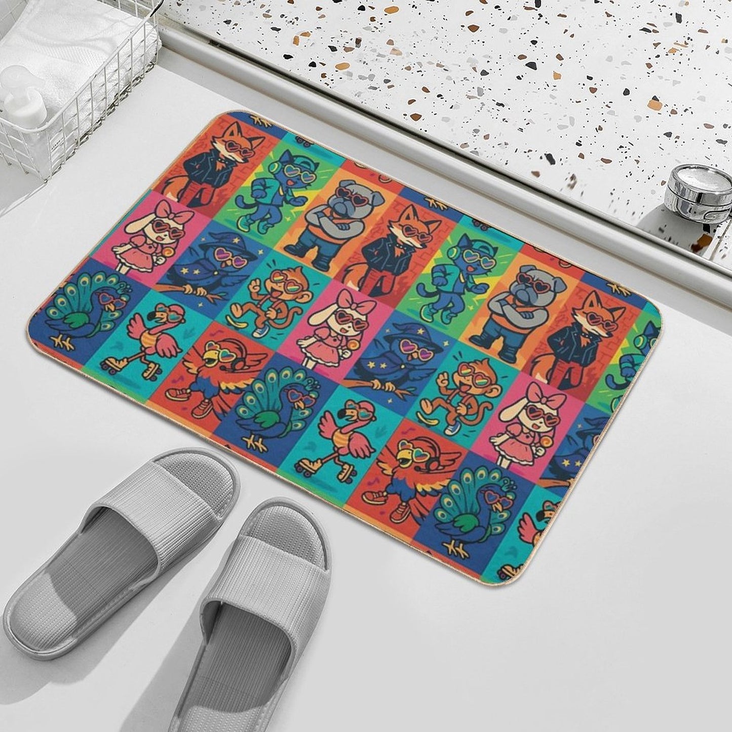 Beasts And Beats  Rapid-Drying Bath Mat