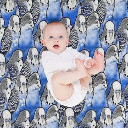 Budgie Blue Pattern All-season Throw Blanket
