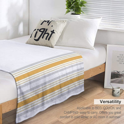 Line Art Neutral Yellow Shrink-resistant Throw Blanket