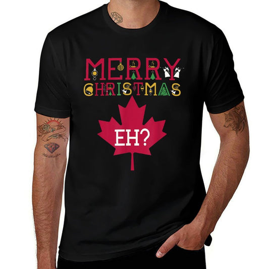 Merry Christmas Eh Canada Holiday Winter Family Dinner Xmas  Heathered Texture T-Shirt