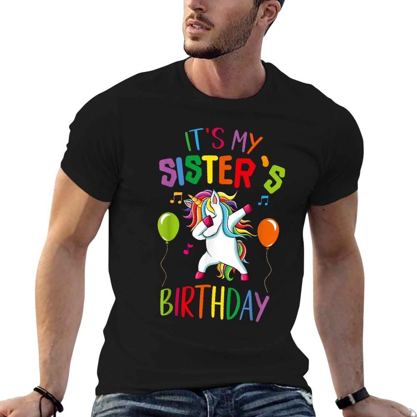 It Is My Sister's Birthday Awesome Happy Unicorn Party Girls  Summer-ready Fabric T-Shirt