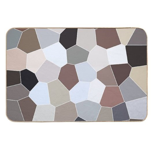 Seashell Colors Coastal Vibes Abstract Seashells And Beach Pebbles Mosaic 1 of 4  Repositionable Bath Mat