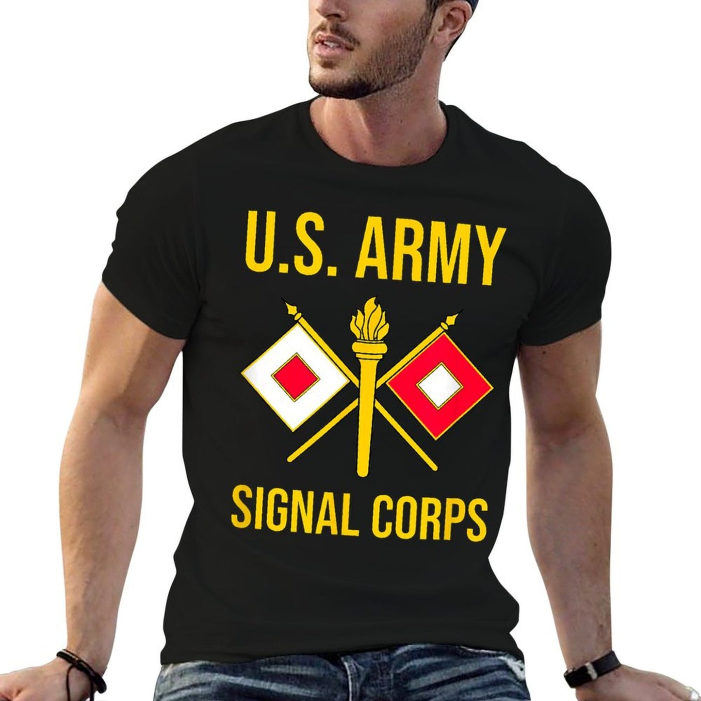 ARMY SIGNAL CORPS BRANCH USASC US  Oversized Silhouette T-Shirt