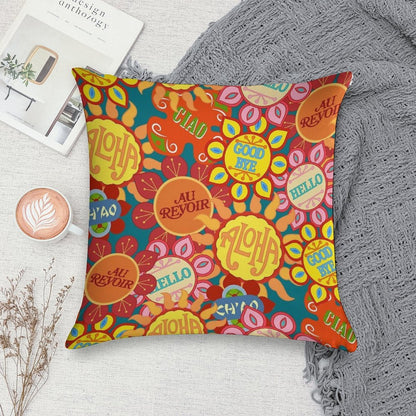 It's A Small World Flowers (original) Soft Washable Throw Pillow