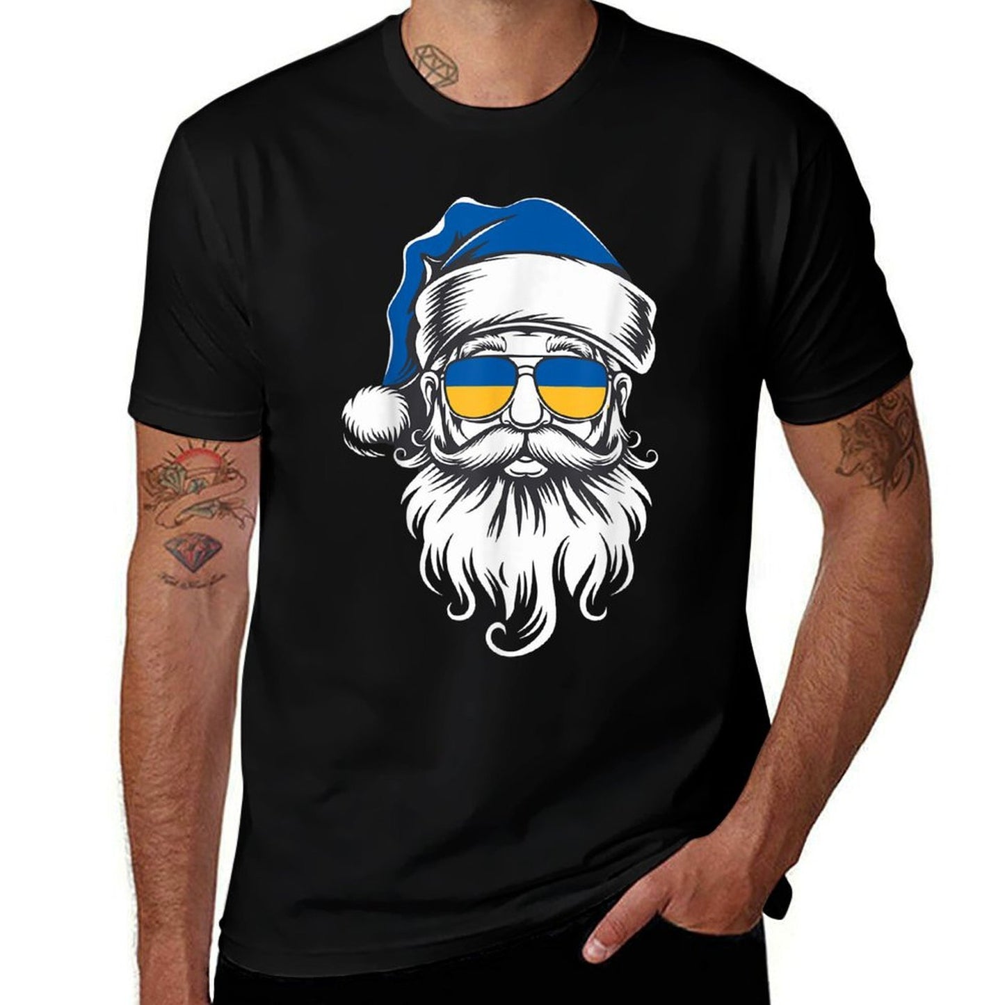 Ukraine Christmas Pajamas Santa Claus Chapin Ukrainian Xmas  Moisture-wicking T-Shirt