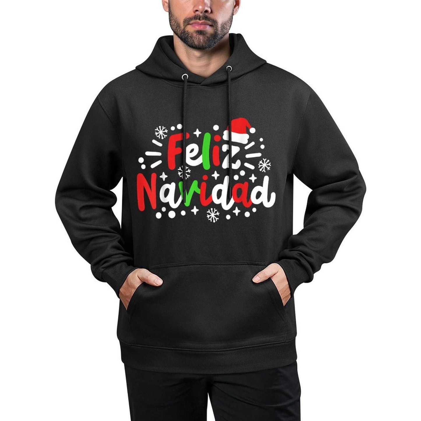 Feliz Navidad Matching Family Spanish Christmas Men Women Adjustable Hood Hoodie