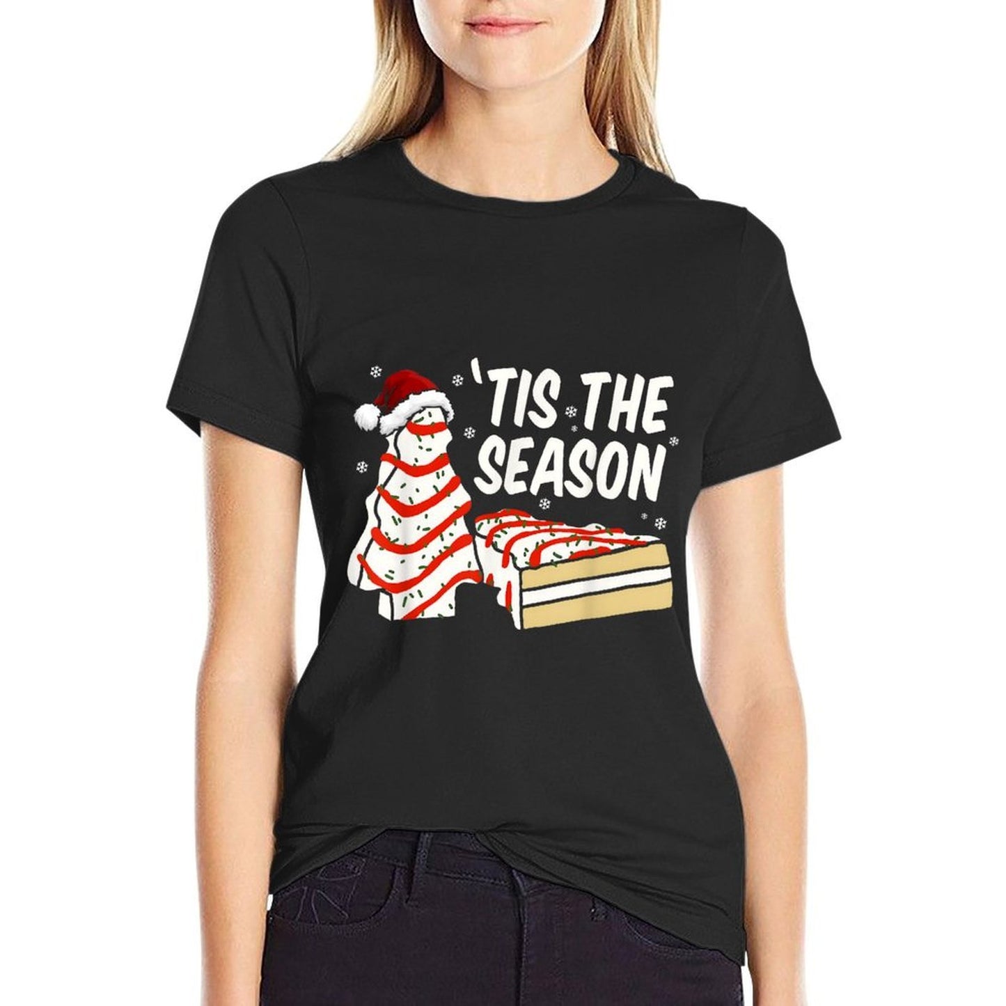 Funny Tis The Season Design Christmas Tree Cakes Debbie  High-quality Stitching T-Shirt