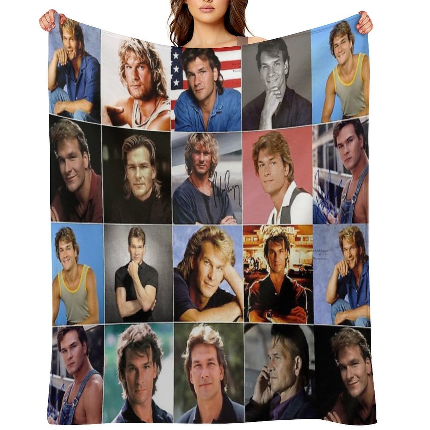 Patrick Swayze Photo Collage Quick-dry Throw Blanket