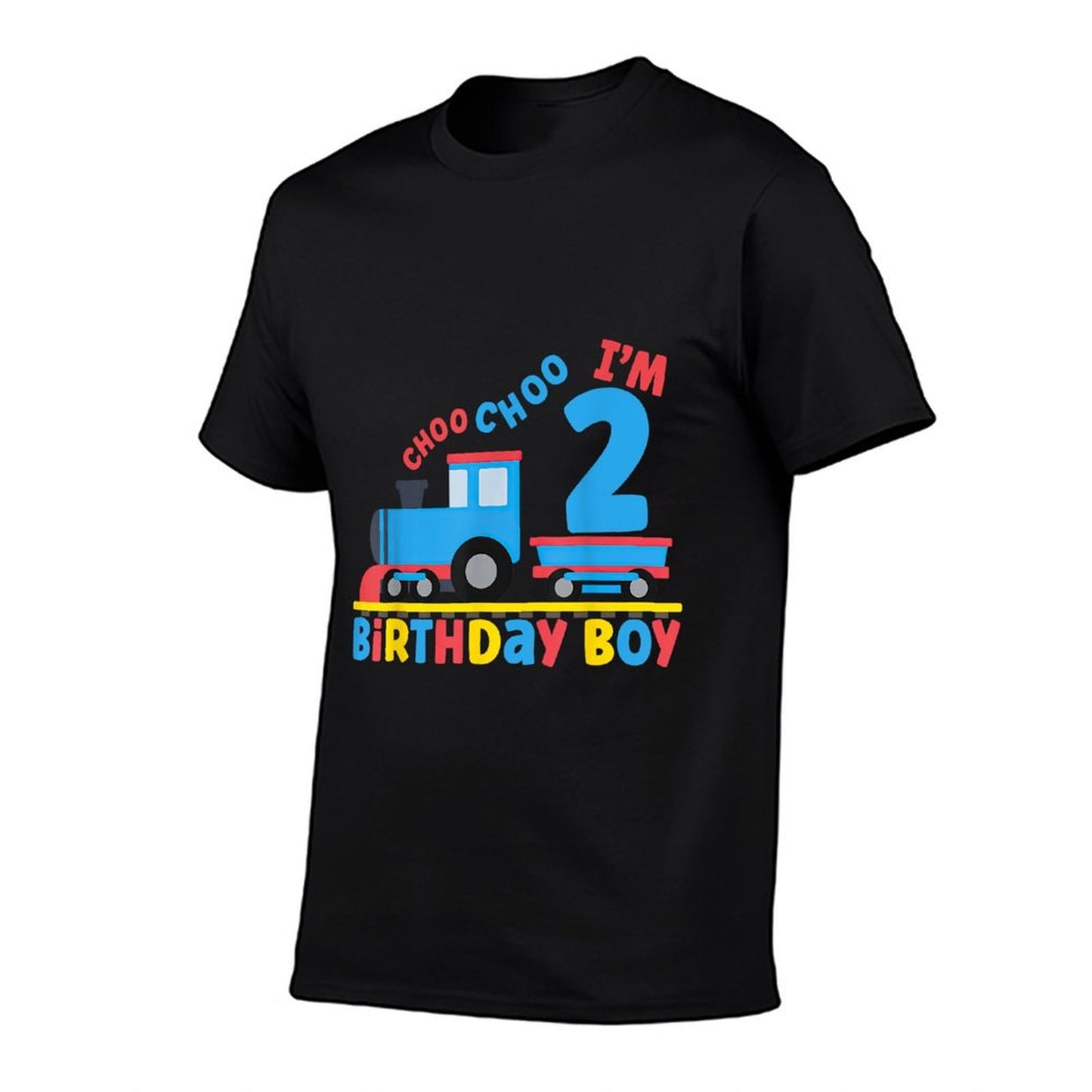 It's My 2nd Birthday Boy Choo Choo Train 2 Years Old Kids  Heathered Texture T-Shirt