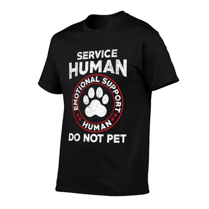 Service Dog Human Do Not Pet Funny Rescue Dog Owner Vintage  Cotton T-Shirt