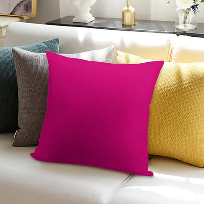 Hot Pink Fuchsia Solid Color Decor Soft Hidden Zipper Throw Pillow