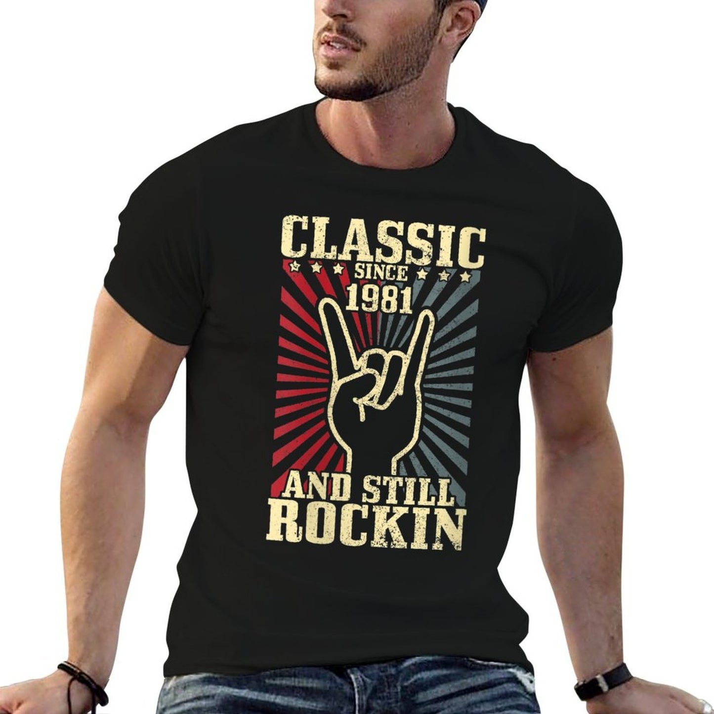 Womens 1981 Classic Rock Vintage Rock & Roll 40th Birthday Gift  Wrinkle-resistant T-Shirt
