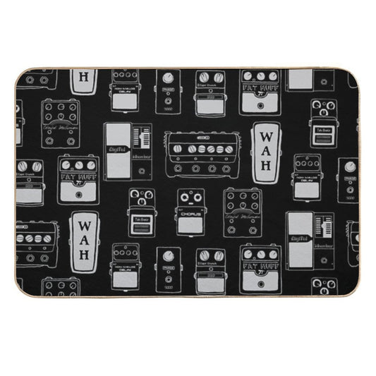 Guitar Pedals Recording Studio Engineer Guitarist Gear Foot Effect Pedals Music Illustration Mug Sticker T-Shirt Etc... Durable Bath Mat