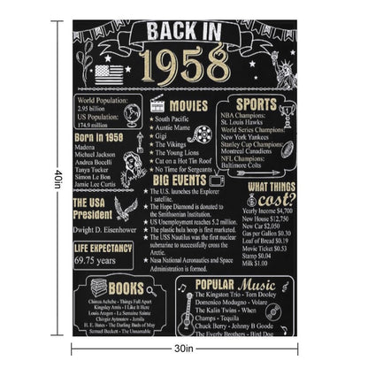 Birthday Anniversary 1958 History Back in 1958 Lightweight Throw Blanket