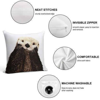 Otters Gonna Ott Soft Reinforced Edging Throw Pillow