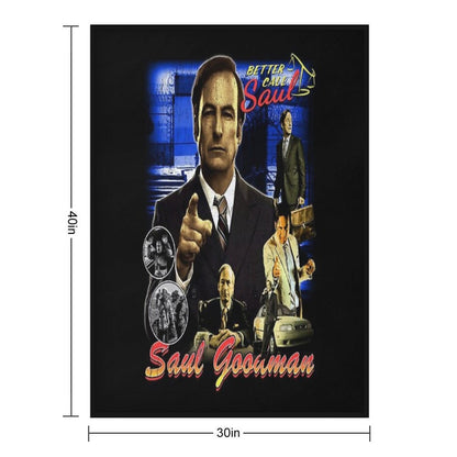 Saul Goodman Vintage 90s Bootleg Design Lightweight Throw Blanket
