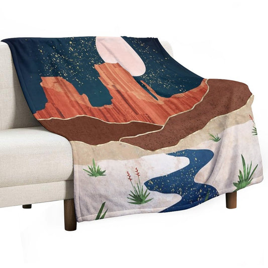 Desert Stars River Quick-dry Throw Blanket