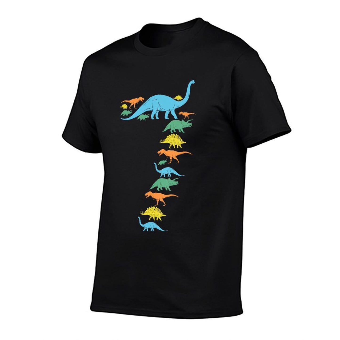Dinosaur 7th Birthday Gift For 7 Year Old Boys Girls  Fade-proof Color T-Shirt