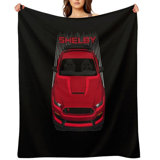 Ford Mustang Shelby GT350R 2015 - 2020 - Red Wrinkle-free Throw Blanket