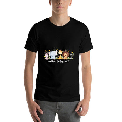 Mother Baby Unit Cute Animals NICU Nurse Squad Postpartum  Breathable T-Shirt