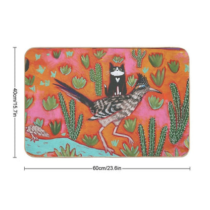 The Roadrunner And Cat Friend  Non-Slip Bath Mat