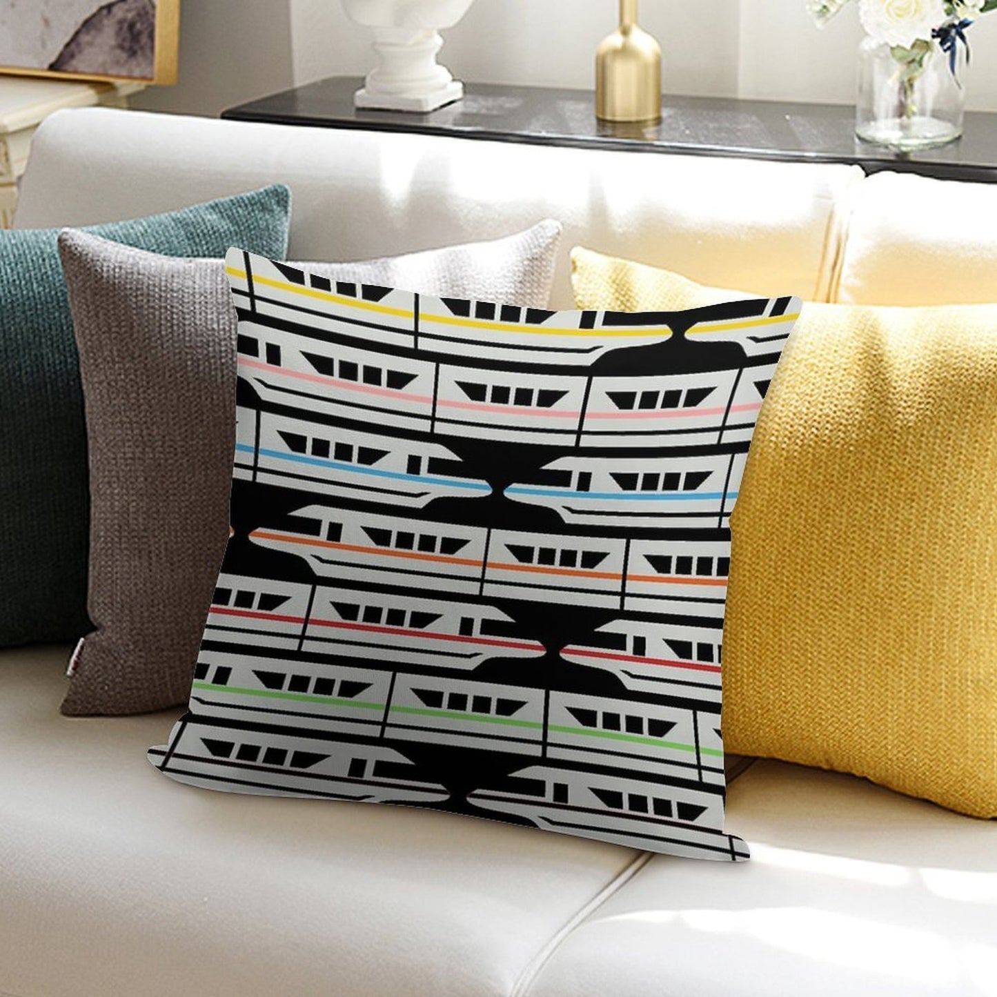 Please Stand Clear of The Door Ways Soft Reinforced Edging Throw Pillow