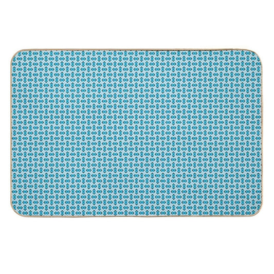 Overlapping Aqua Blue Diamonds  High-Traffic Bath Mat