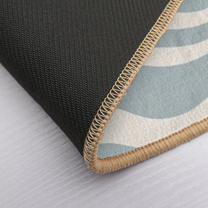 Liquid Swirl Abstract Pattern in Cream And Light Blue-Grey  Anti-Trip Bath Mat