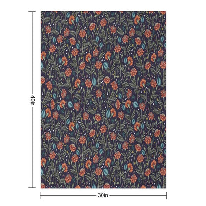 French Marigold Meadow Shrink-resistant Throw Blanket