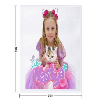 Like Nastya Holding Cute Cat, Like Nasya Soft Stuffed Plush Animal Toy,like Nastya Logo Durable Throw Blanket