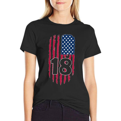 USA NUMBER 18 YEARS OLD BOY 18TH BIRTHDAY  Lightweight T-Shirt