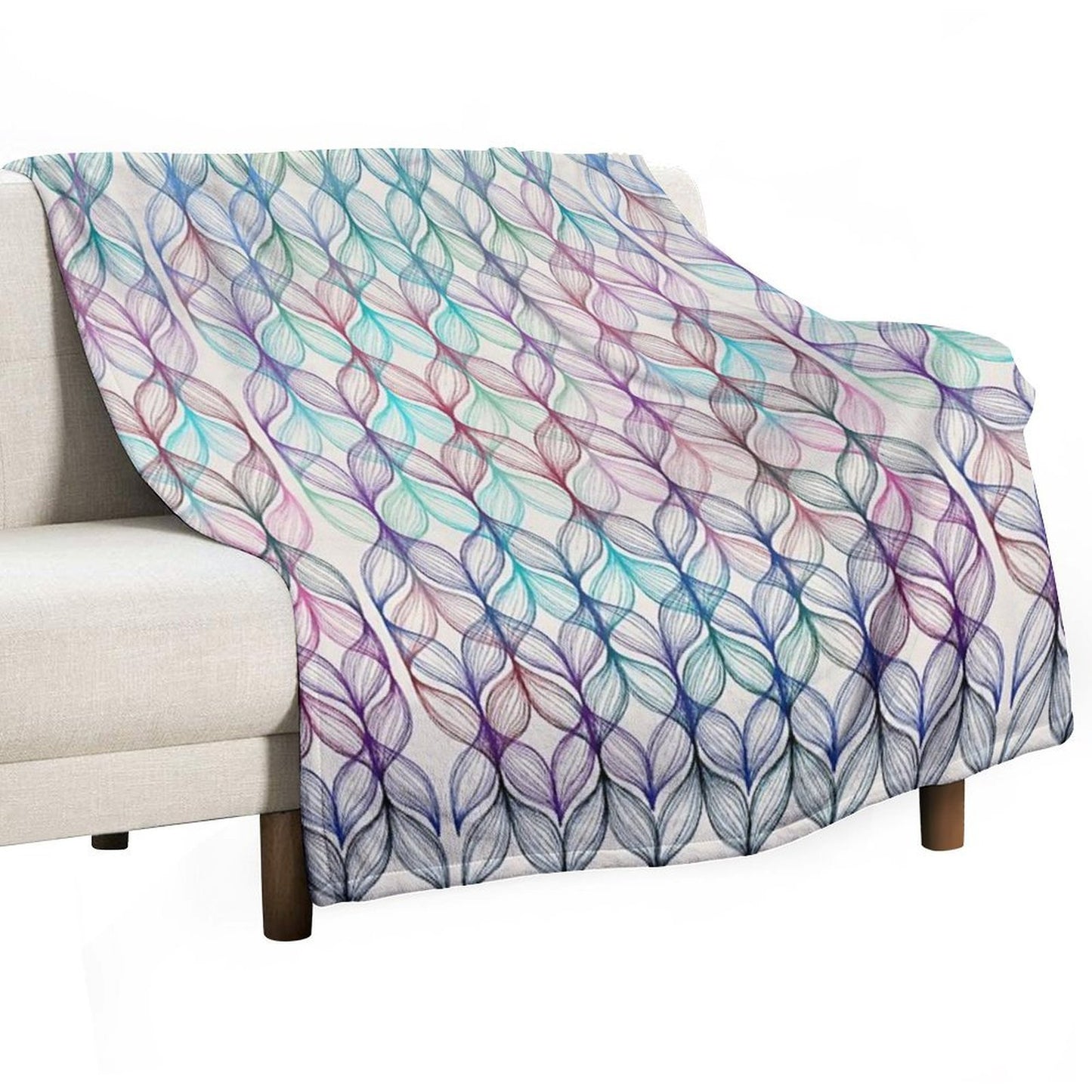 Mermaid's Braids - A Colored Pencil Pattern Gift-ready Throw Blanket
